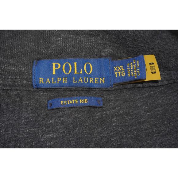 Polo Ralph Lauren Sweater Men's XXL 1/4 Zip Pullover Estate Rib Charcoal Gray - Picture 4 of 4